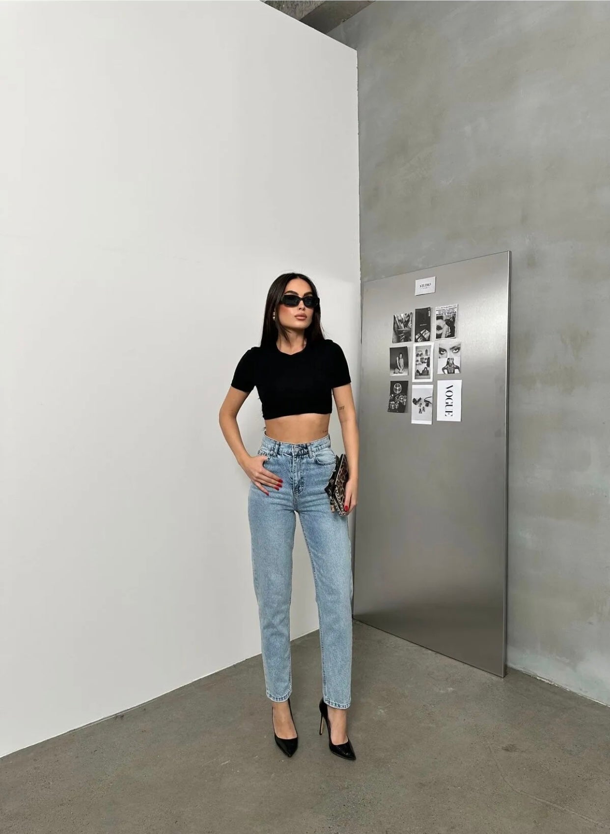 جينز زارا ازرق فاتح