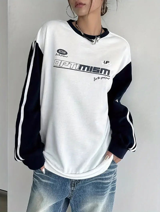 سويت شيرت ابيض واسود