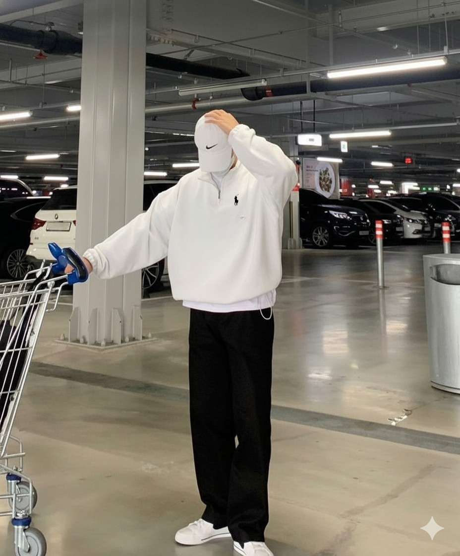 سويتشيرت بولو ابيض سحاب