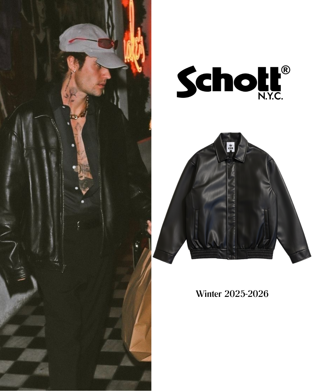 جاكيت نيويورك جلد Schott NYC