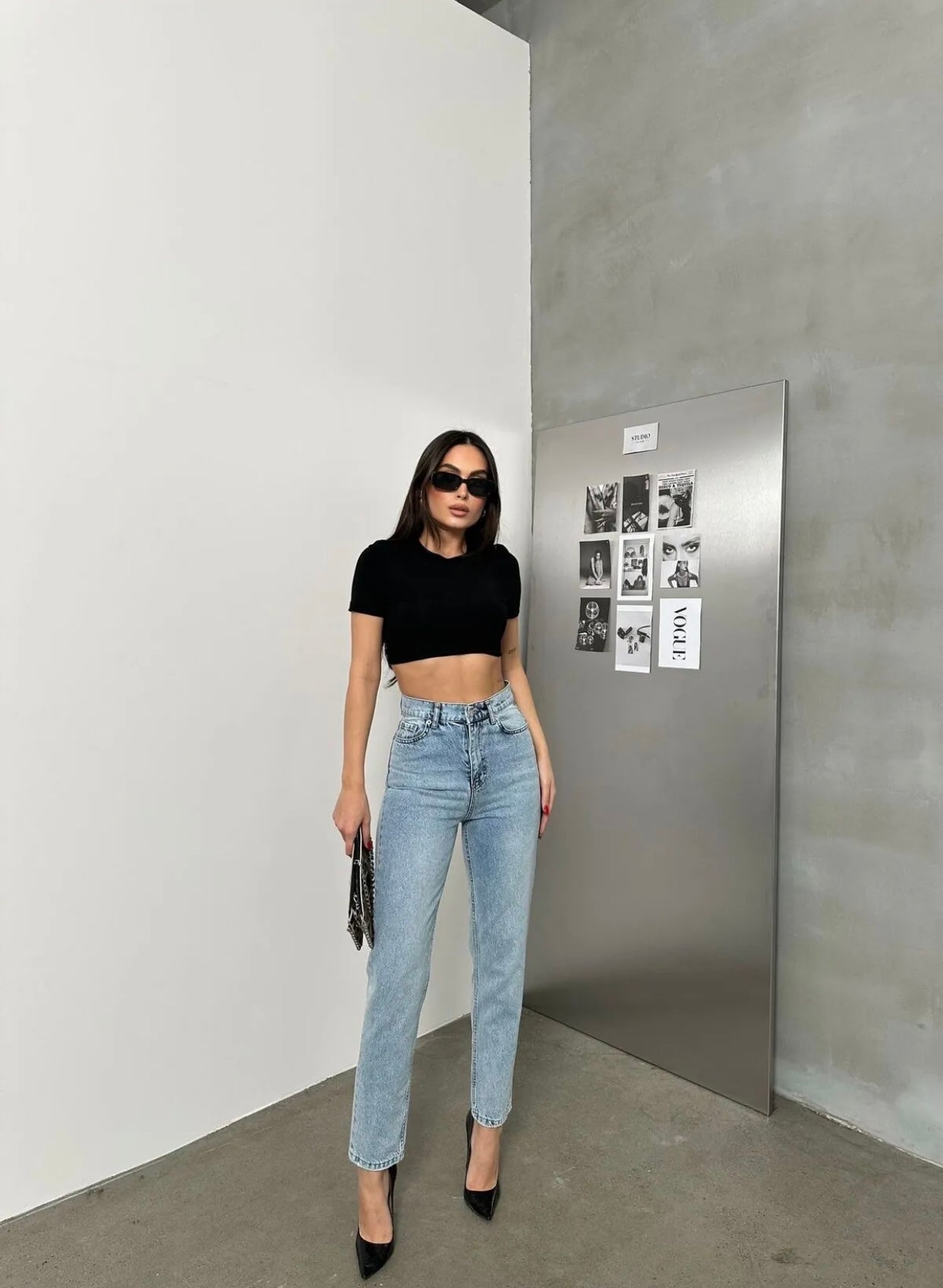 جينز زارا ازرق فاتح