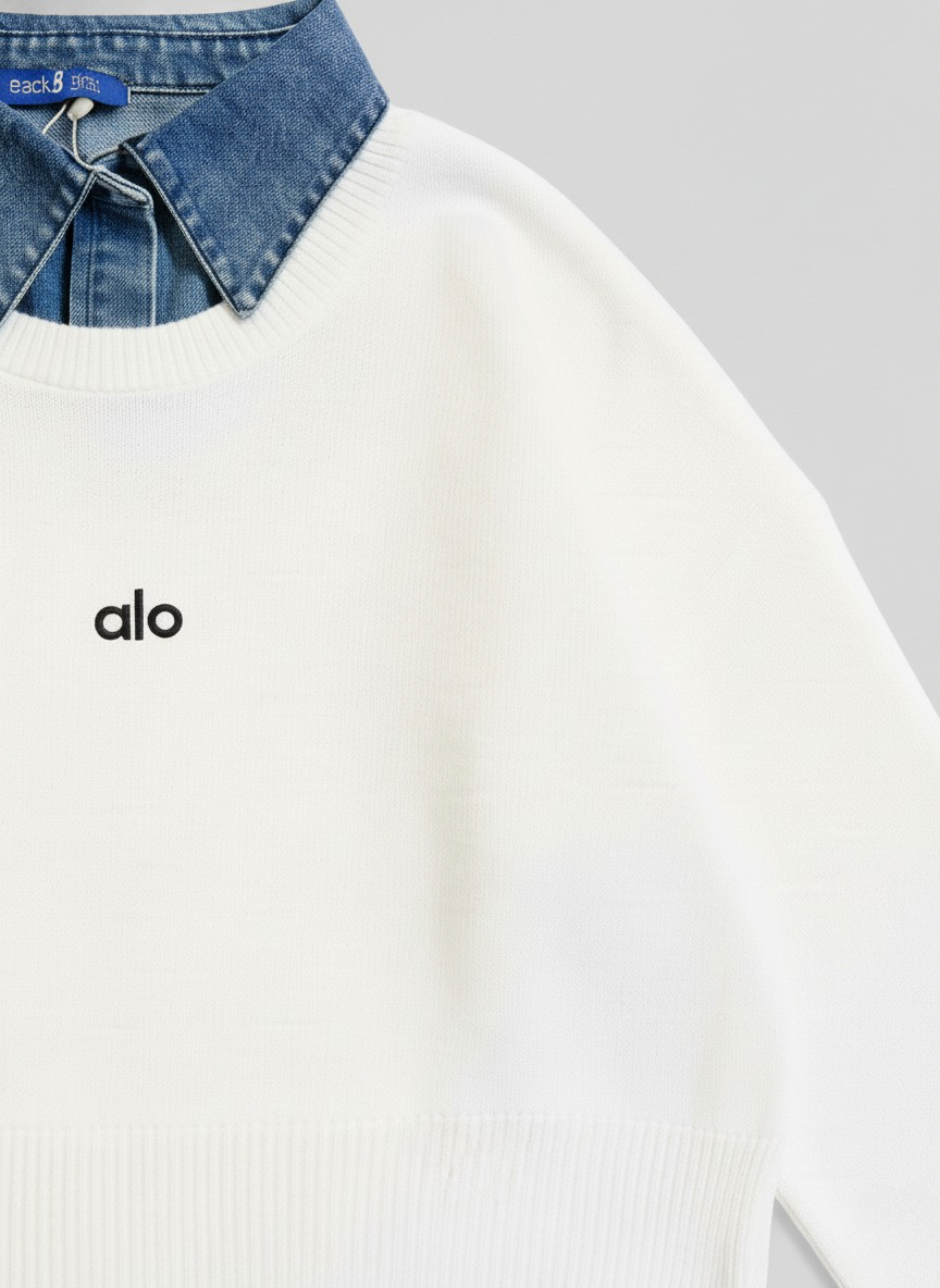 سويتشيرت ابيض Sweatshirt alo