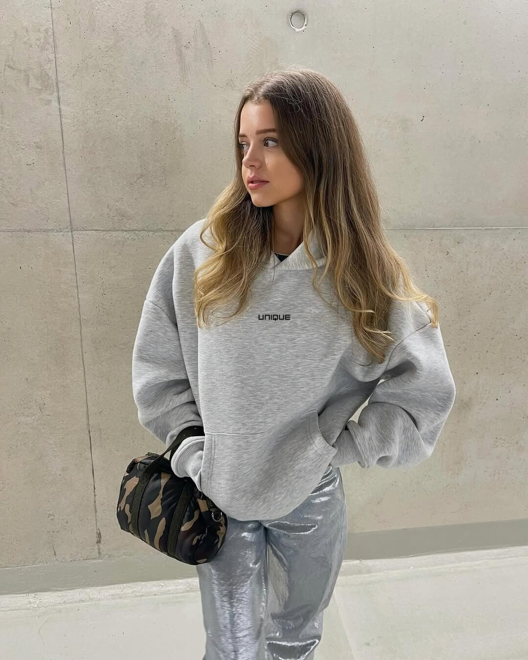 Hoodie Unique new grey