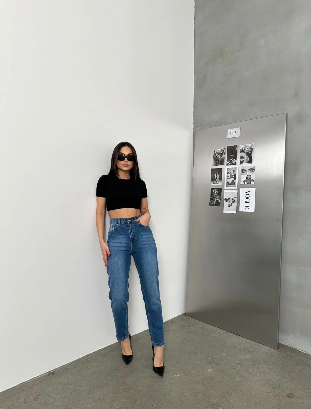 جينز زارا ازرق غامق