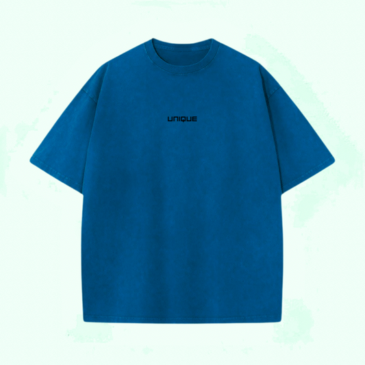 Unique T-shirt  تيشيرت يونيك ازرق اكسفورد