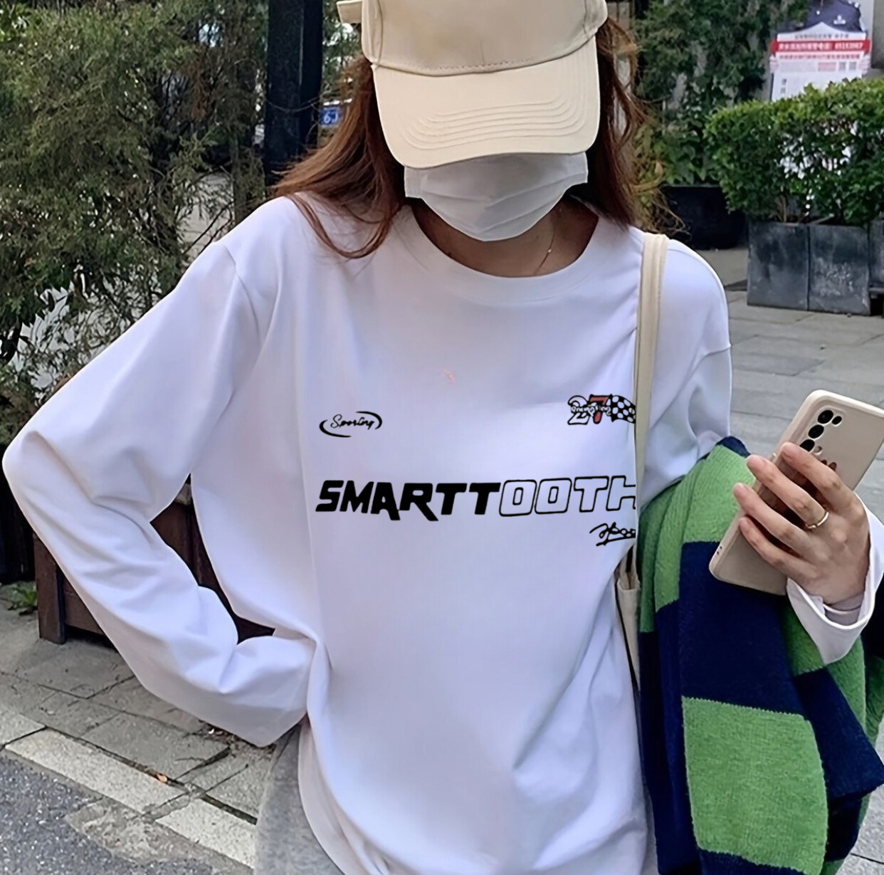 تيشيرت ردن ابيض سمارت