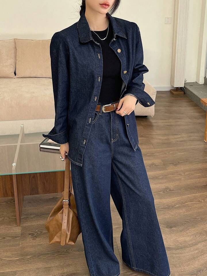 قميص جينز بولو