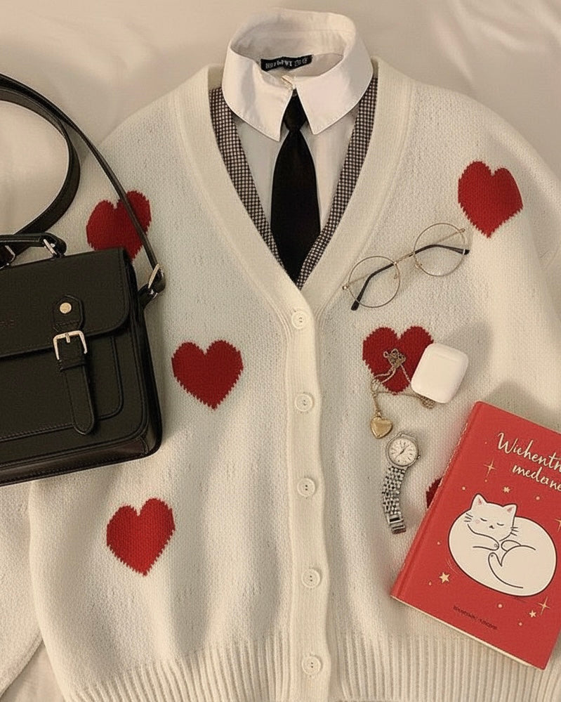 جاكيت كارديغان قلوب لطيفة