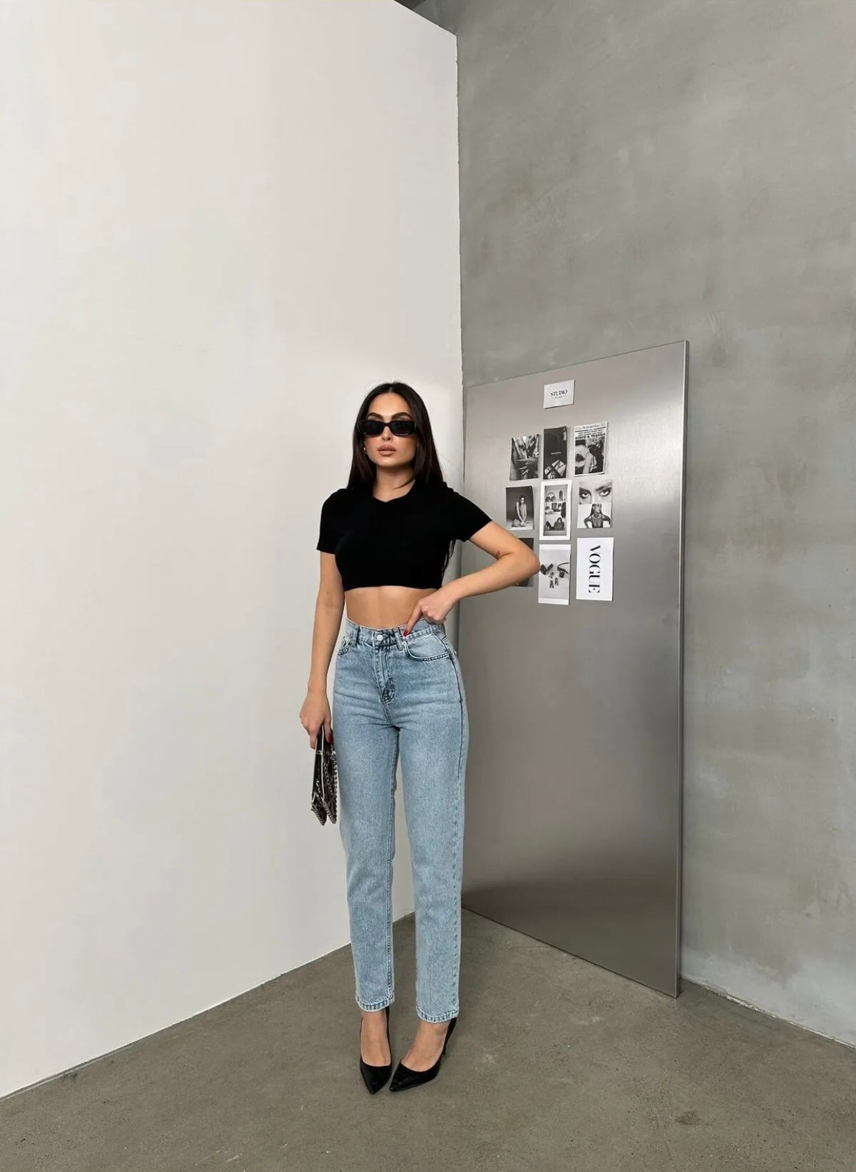 جينز زارا ازرق فاتح