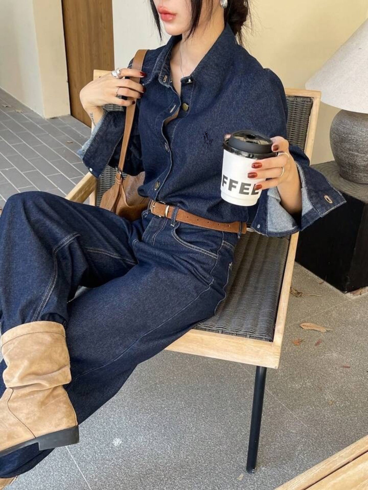 قميص جينز بولو