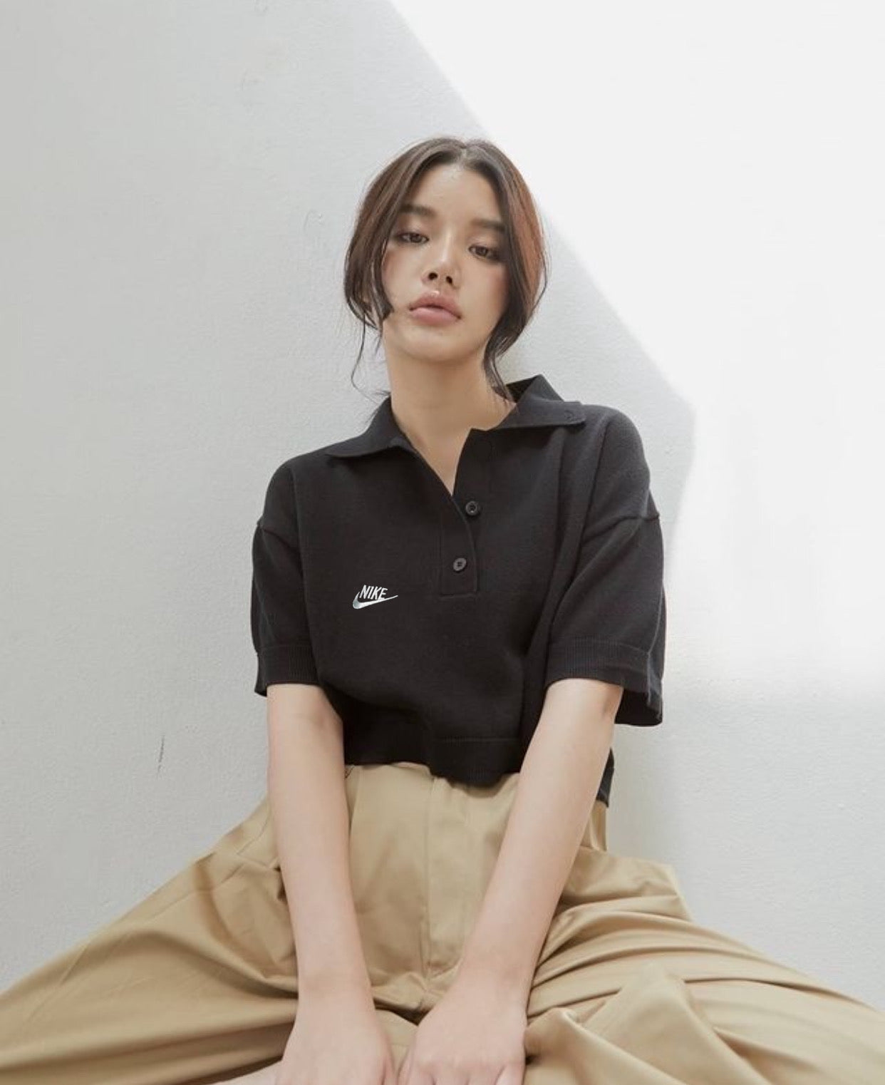 تيشيرت نايك ياخة الشعار تطريز