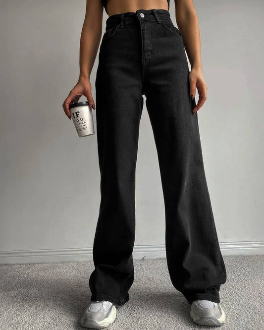 جينز وايد ليك اسود