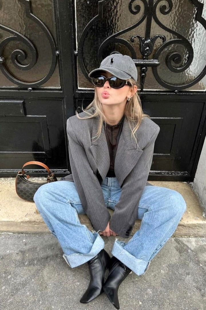 قبعة بولو رصاصي