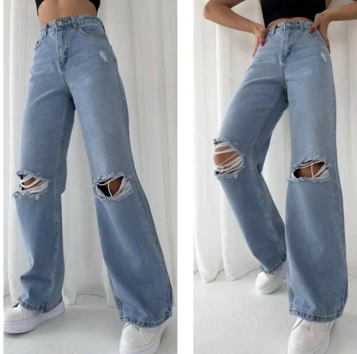 بنطلون جينز فتحات