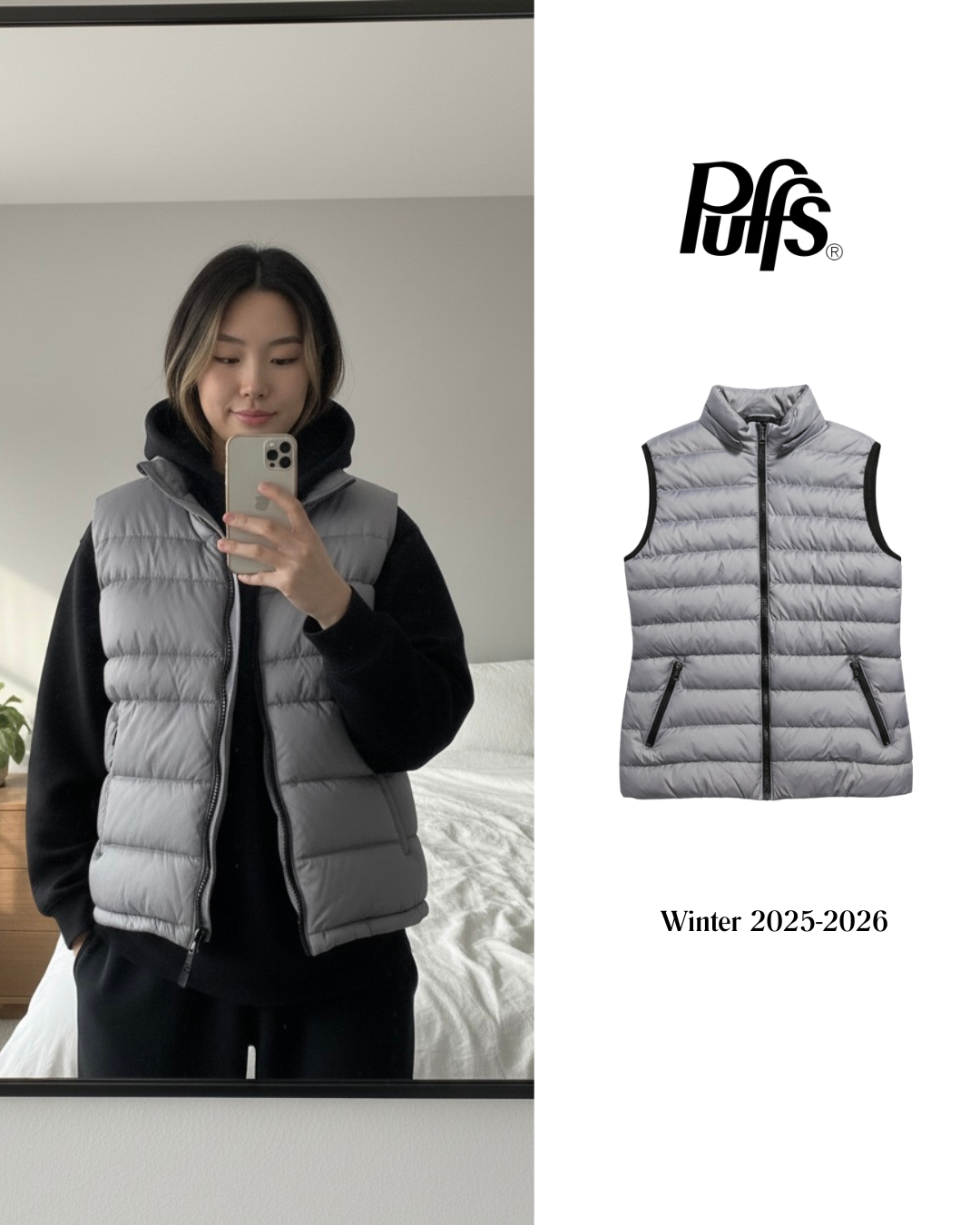 جاكيت بف رصاصي Jacket Puffer