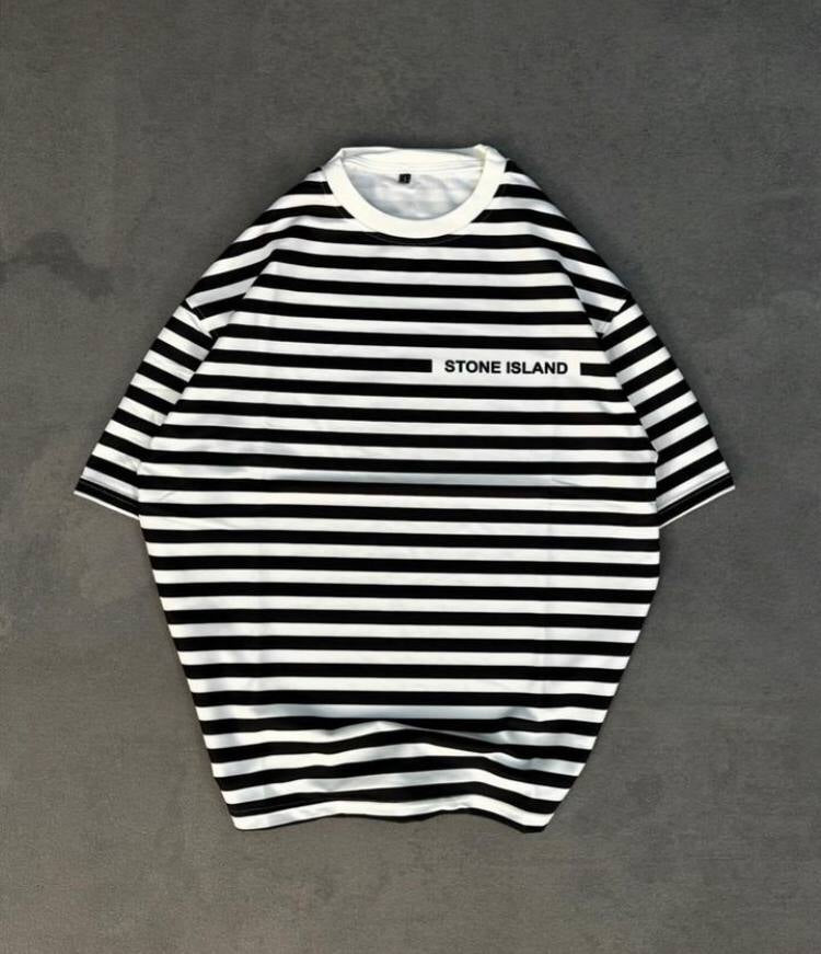 تيشيرت ستون مخطط اسود