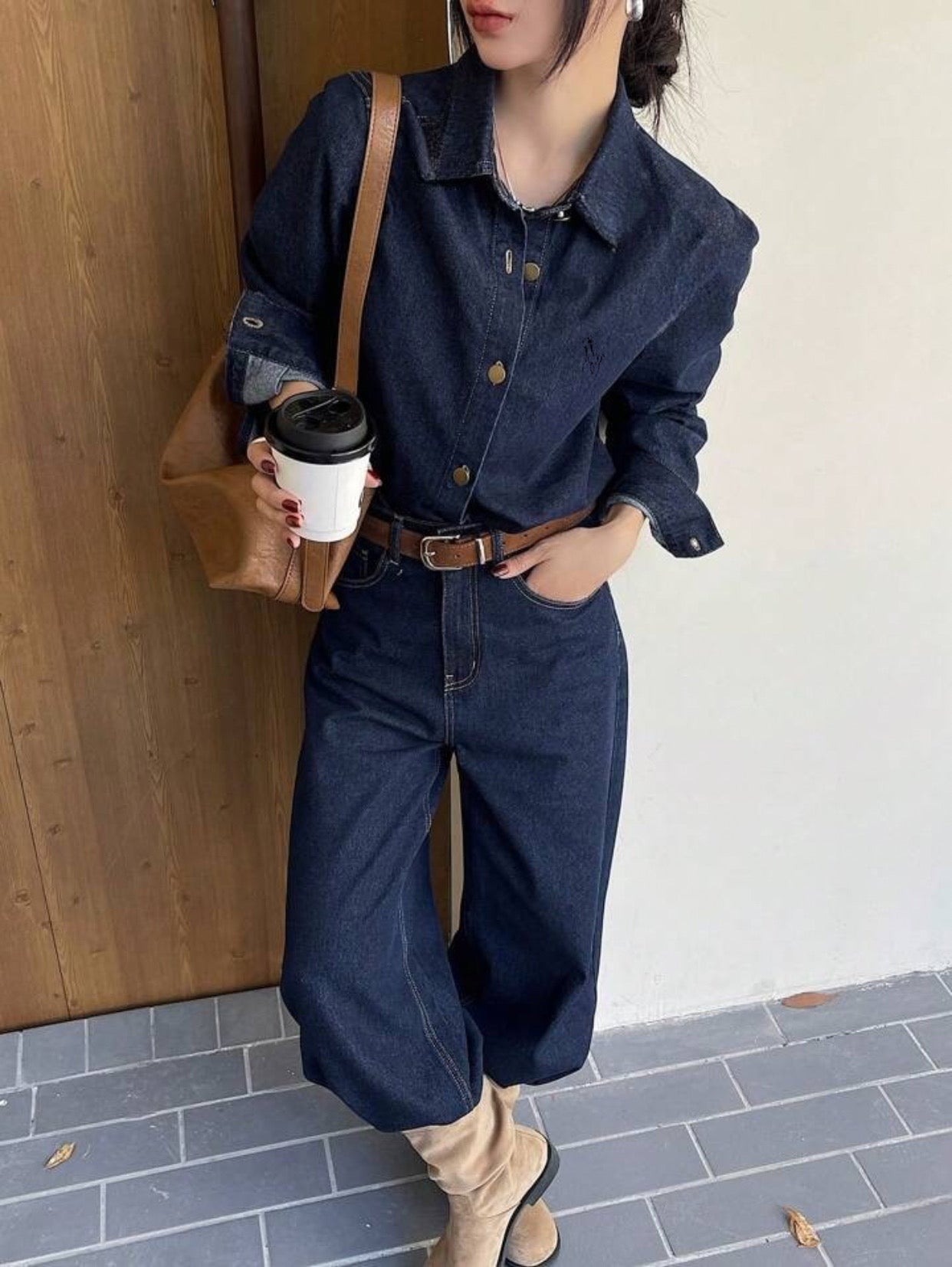 قميص جينز بولو