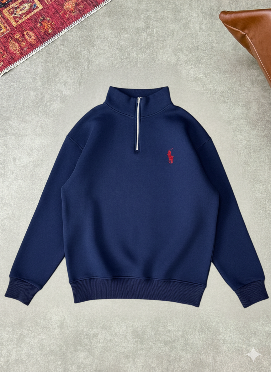 سويتشيرت بولو نيلي سحاب