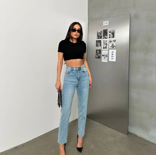 جينز زارا ازرق فاتح