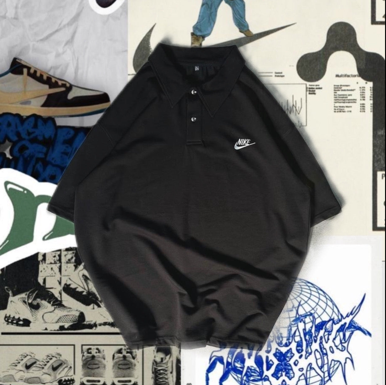 تيشيرت نايك ياخة الشعار تطريز