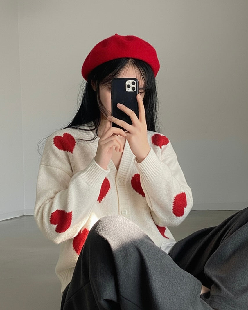 جاكيت كارديغان قلوب لطيفة