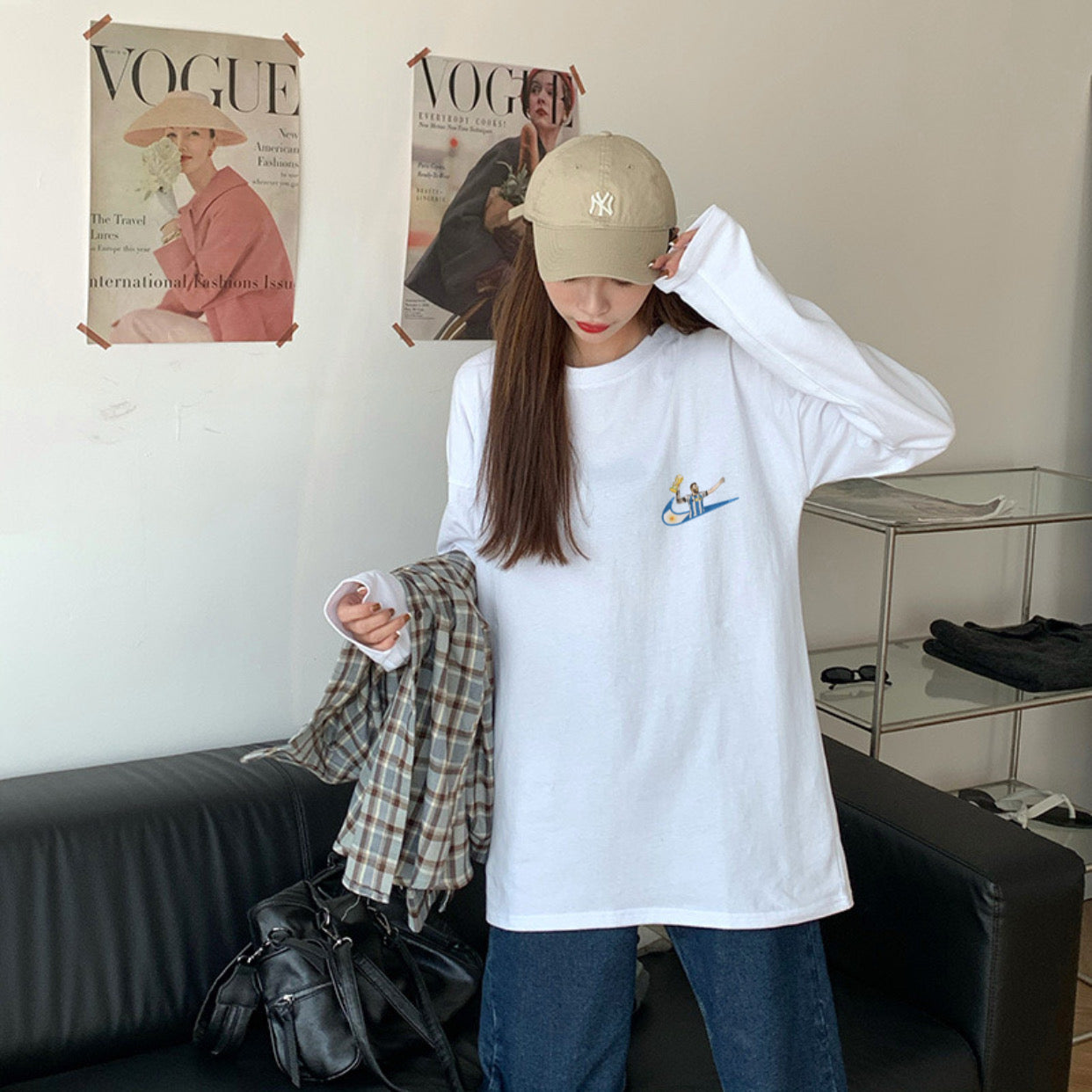 تيشيرت ابيض ميسي