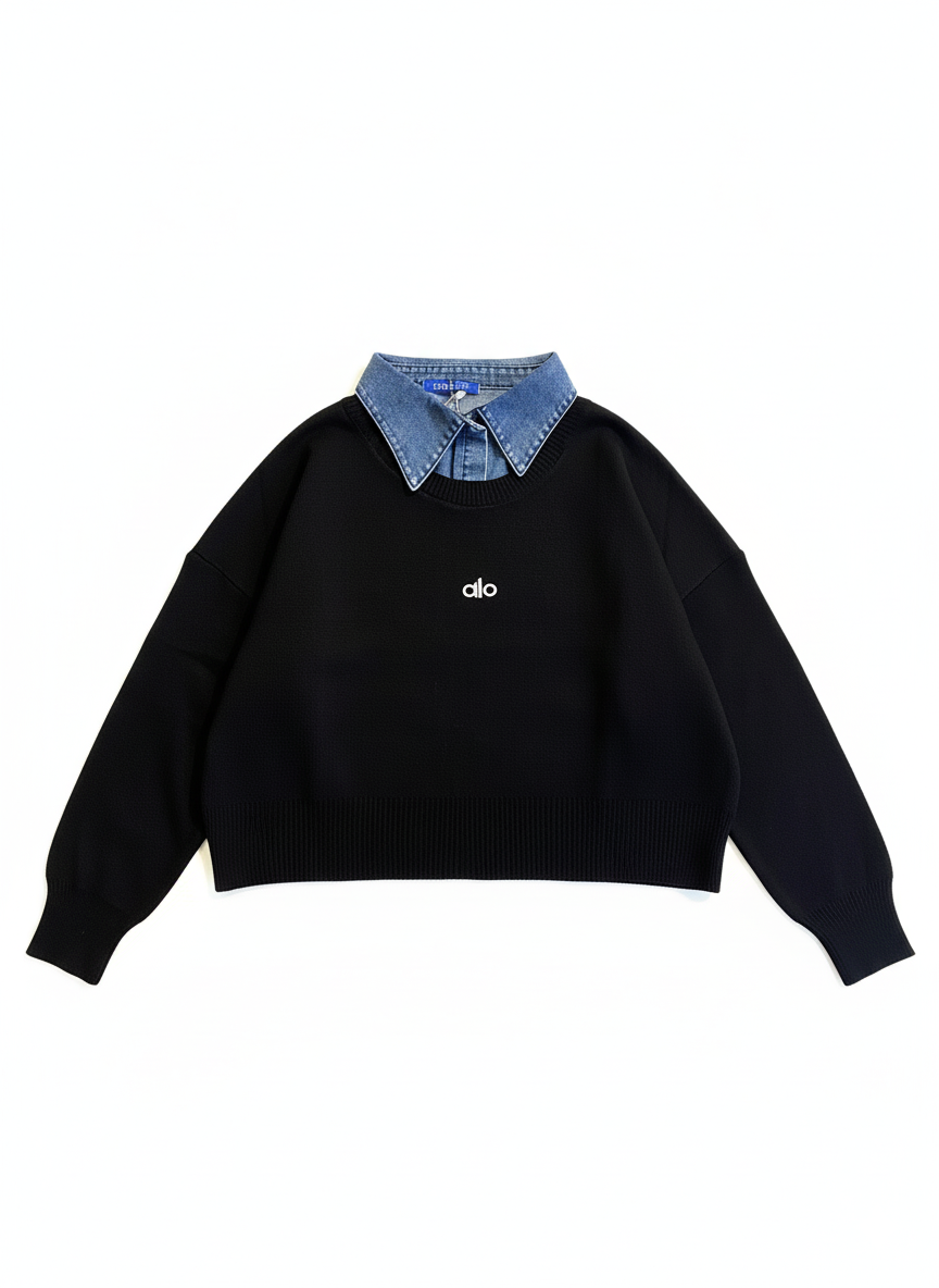 سويتشيرت اسود Sweatshirt alo