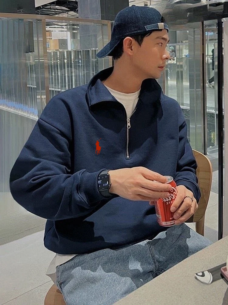 سويتشيرت بولو نيلي سحاب