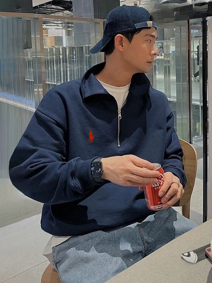 سويتشيرت بولو نيلي سحاب