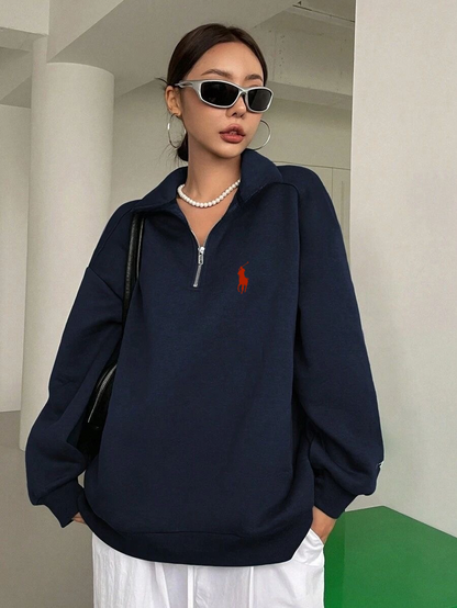 سويتشيرت بولو نيلي سحاب