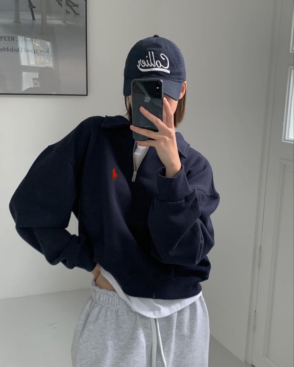 سويتشيرت بولو نيلي سحاب