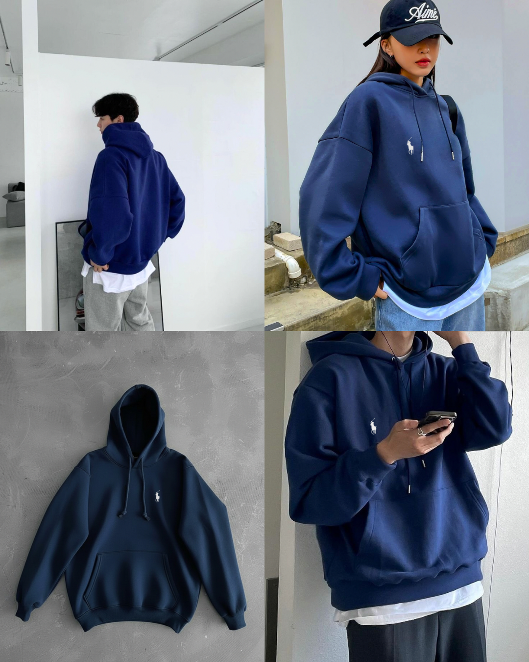 هودي بولو رجالي نسائي نيلي