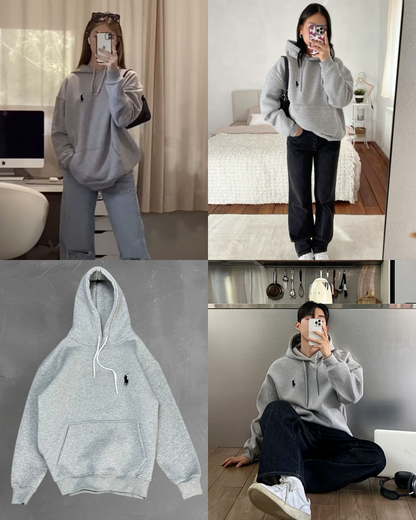 هودي بولو رجالي نسائي رصاصي