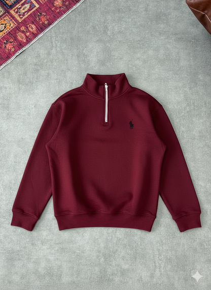 سويتشيرت بولو ماروني سحاب