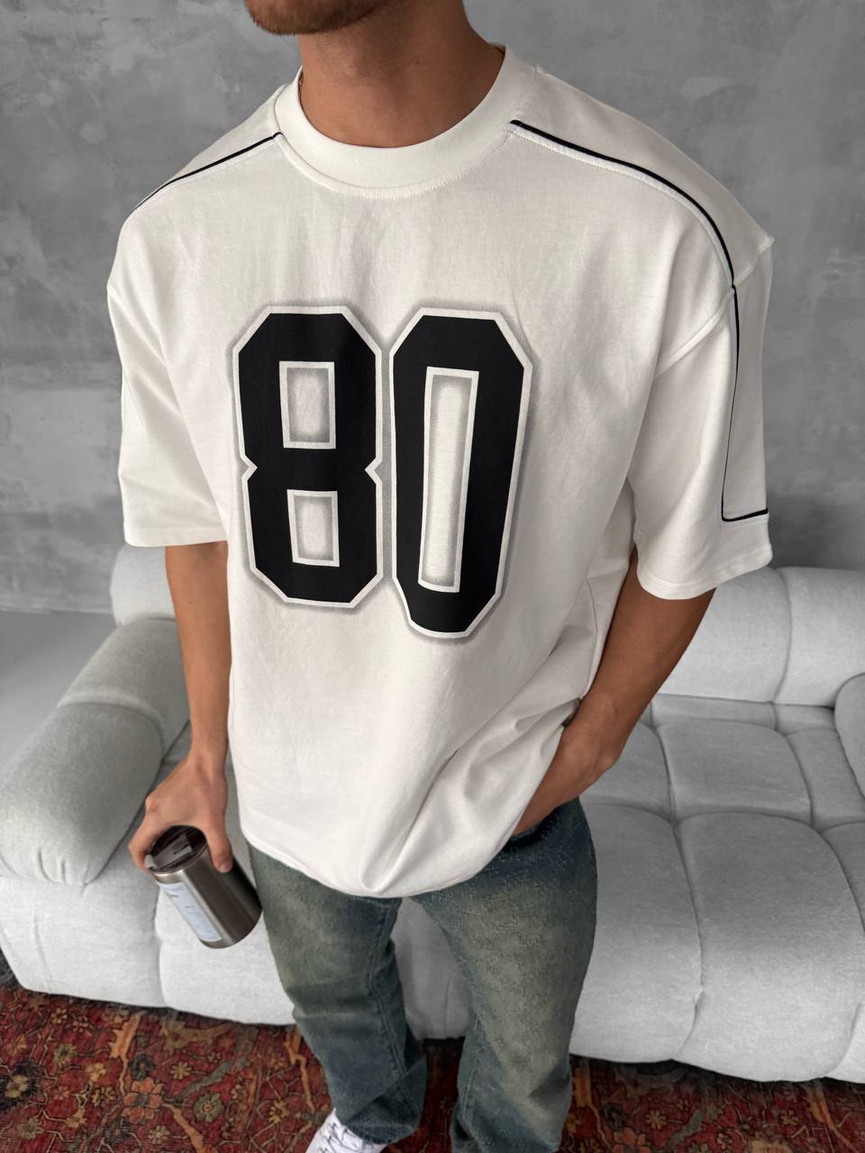 تيشيرت سبورت 80 ابيض