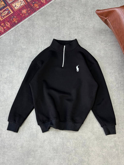 سويتشيرت بولو اسود سحاب