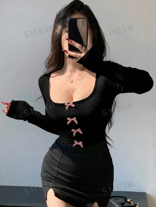 توب فيونكة ردن اسود