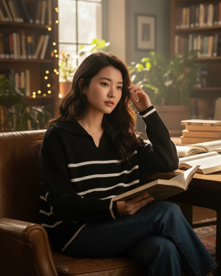 سويتشيرت زارا مخطط ابيض