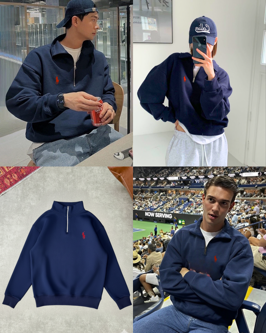 سويتشيرت بولو نيلي سحاب