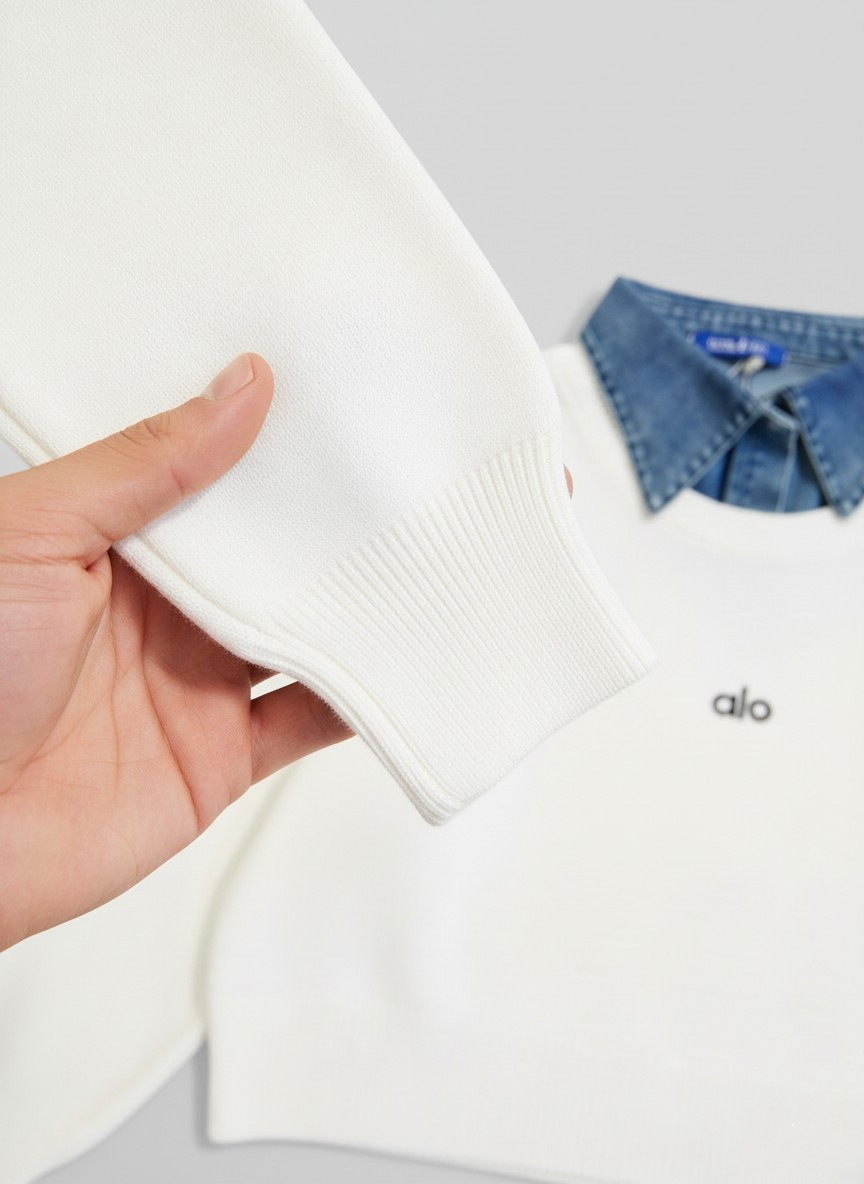 سويتشيرت ابيض Sweatshirt alo