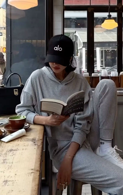 قبعة alo حياكة تطريز شبابي بناتي