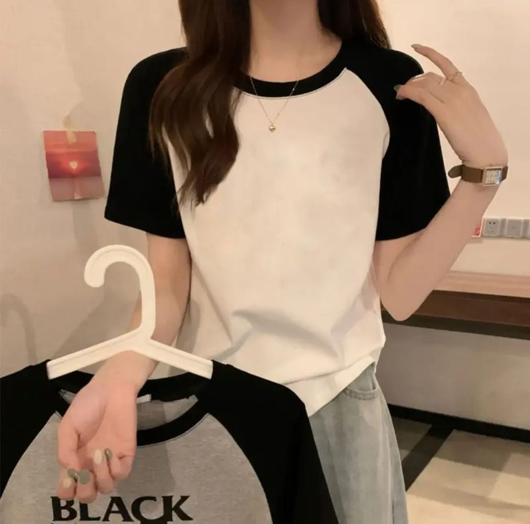 تيشيرت ابيض واسود سادة