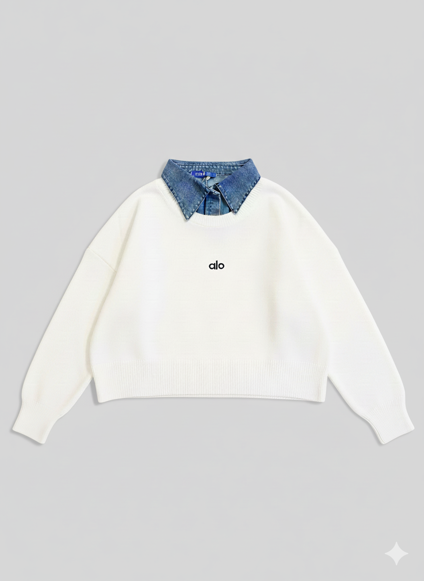 سويتشيرت ابيض Sweatshirt alo