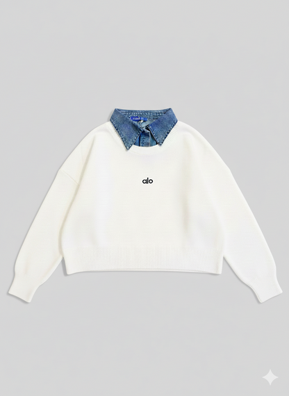 سويتشيرت ابيض Sweatshirt alo