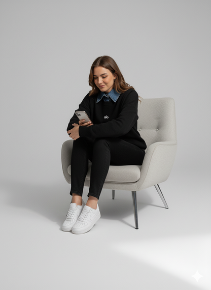 سويتشيرت اسود Sweatshirt alo