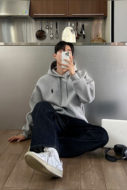 هودي بولو رجالي نسائي رصاصي