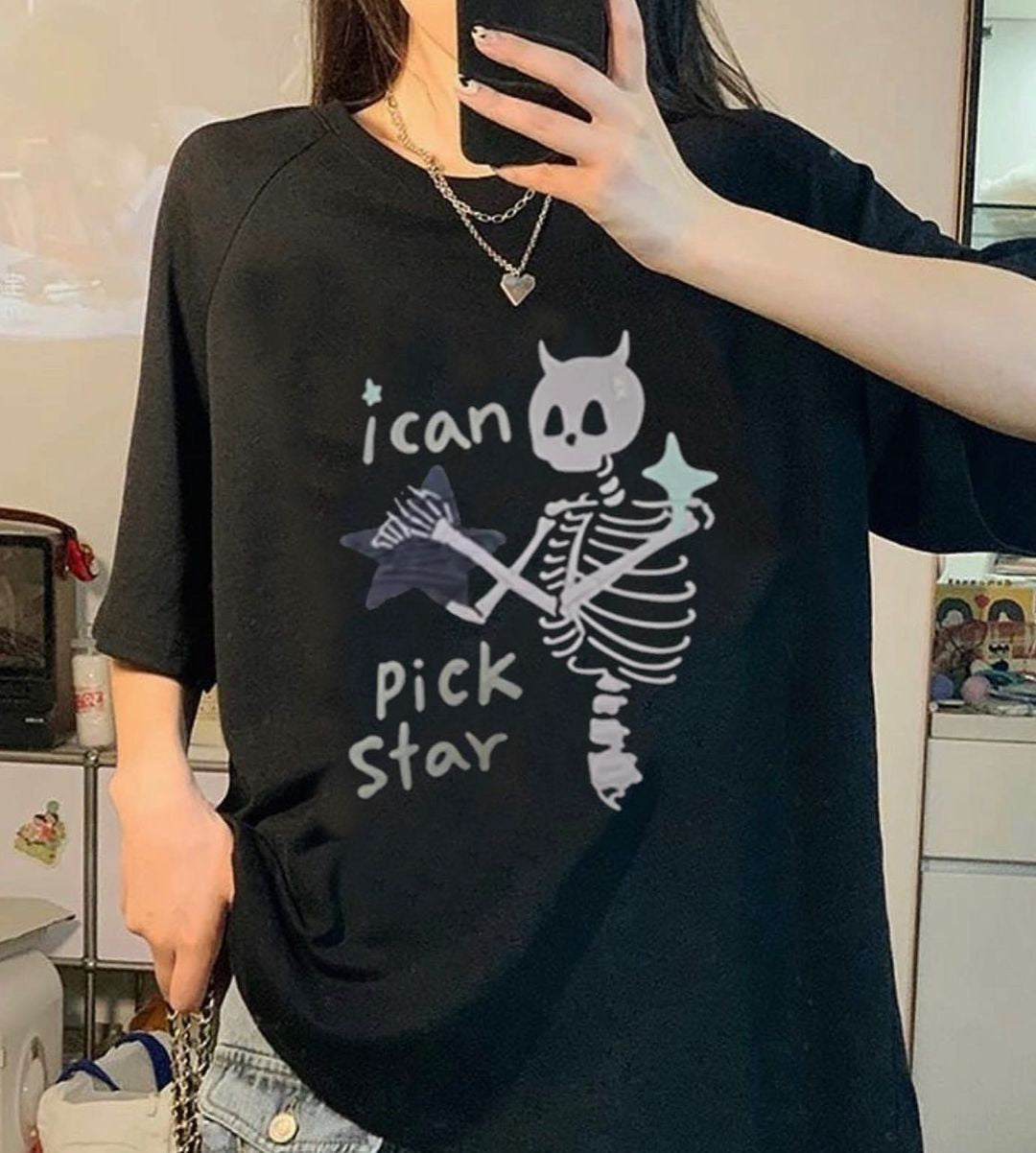 تيشيرت اسود i can pick star