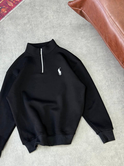 سويتشيرت بولو اسود سحاب