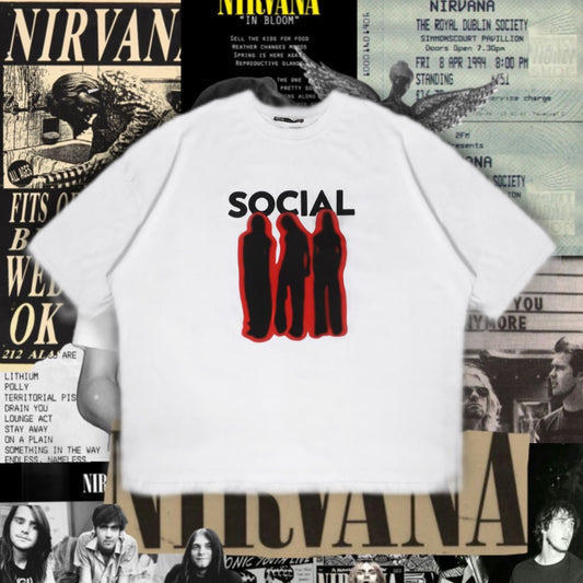 تيشيرت ابيض SOCIAL