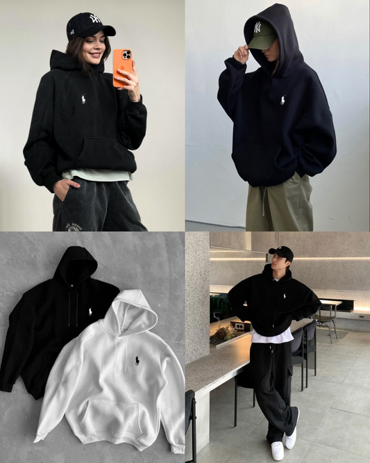 هودي بولو رجالي نسائي اسود